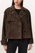 AllSaints Reya Suede Cropped Trench Coat