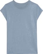 Zadig & Voltaire Cloe Strass Crystal Embellished Dolman Sleeve Top