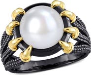 DELMAR Men's Cultured Pearl Two-Tone Ring