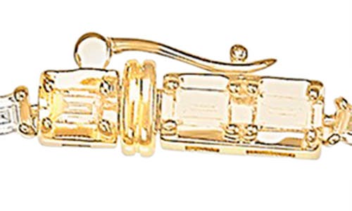 Lana Baguette Diamond Tennis Necklace In Brown