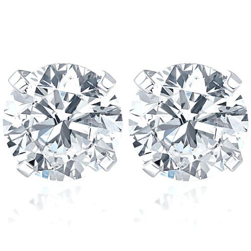 Bliss Diamond Certified 1ct Tw Round Diamond Studs 14k Gold Lab Grown In Silver