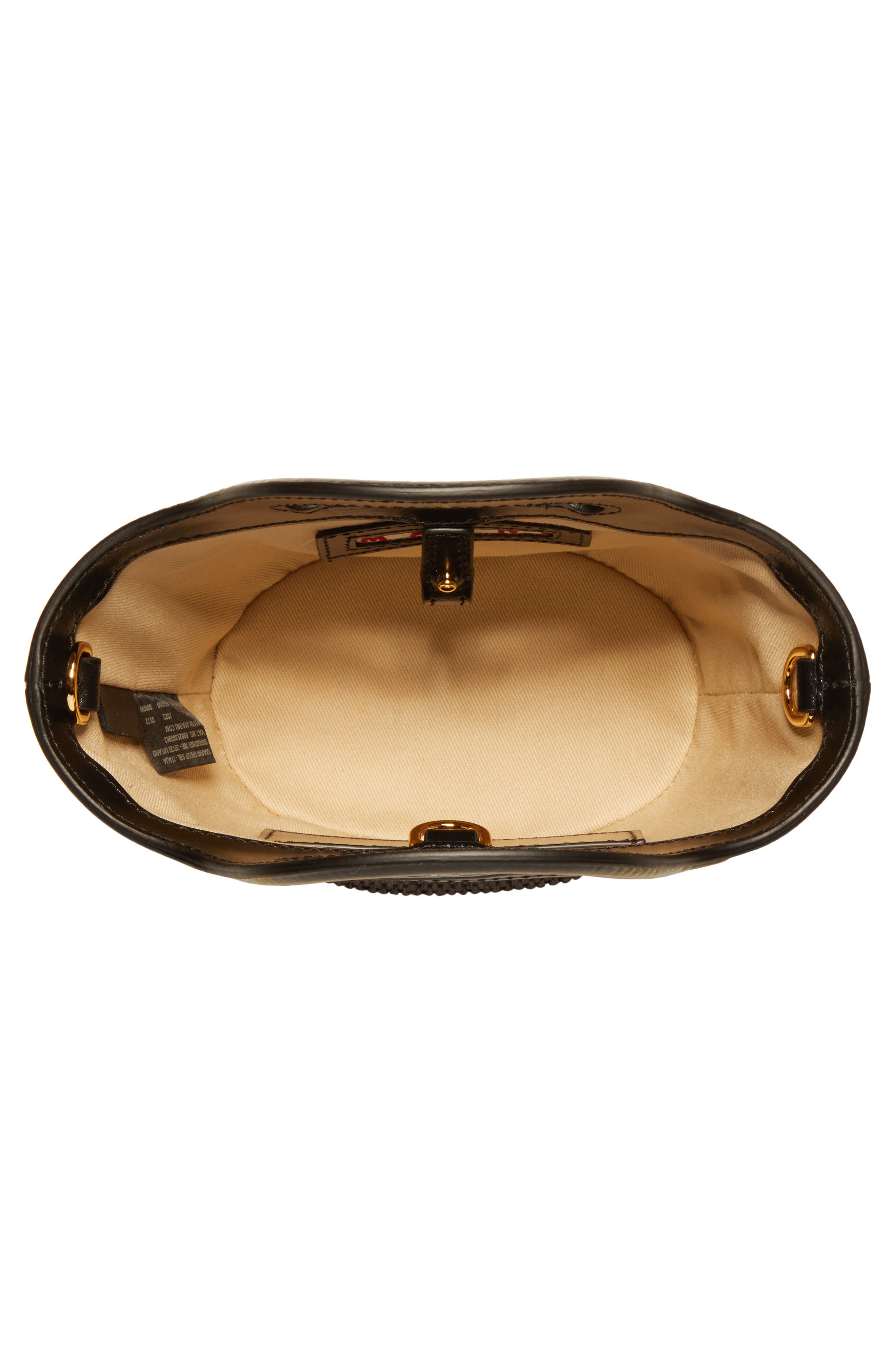 Marni Micro Tropicalia Logo Woven Top Handle Bag, Alternate, color, Black