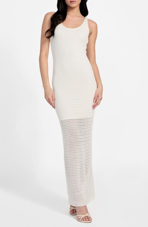 Double Scoop Open Stitch Maxi Dress