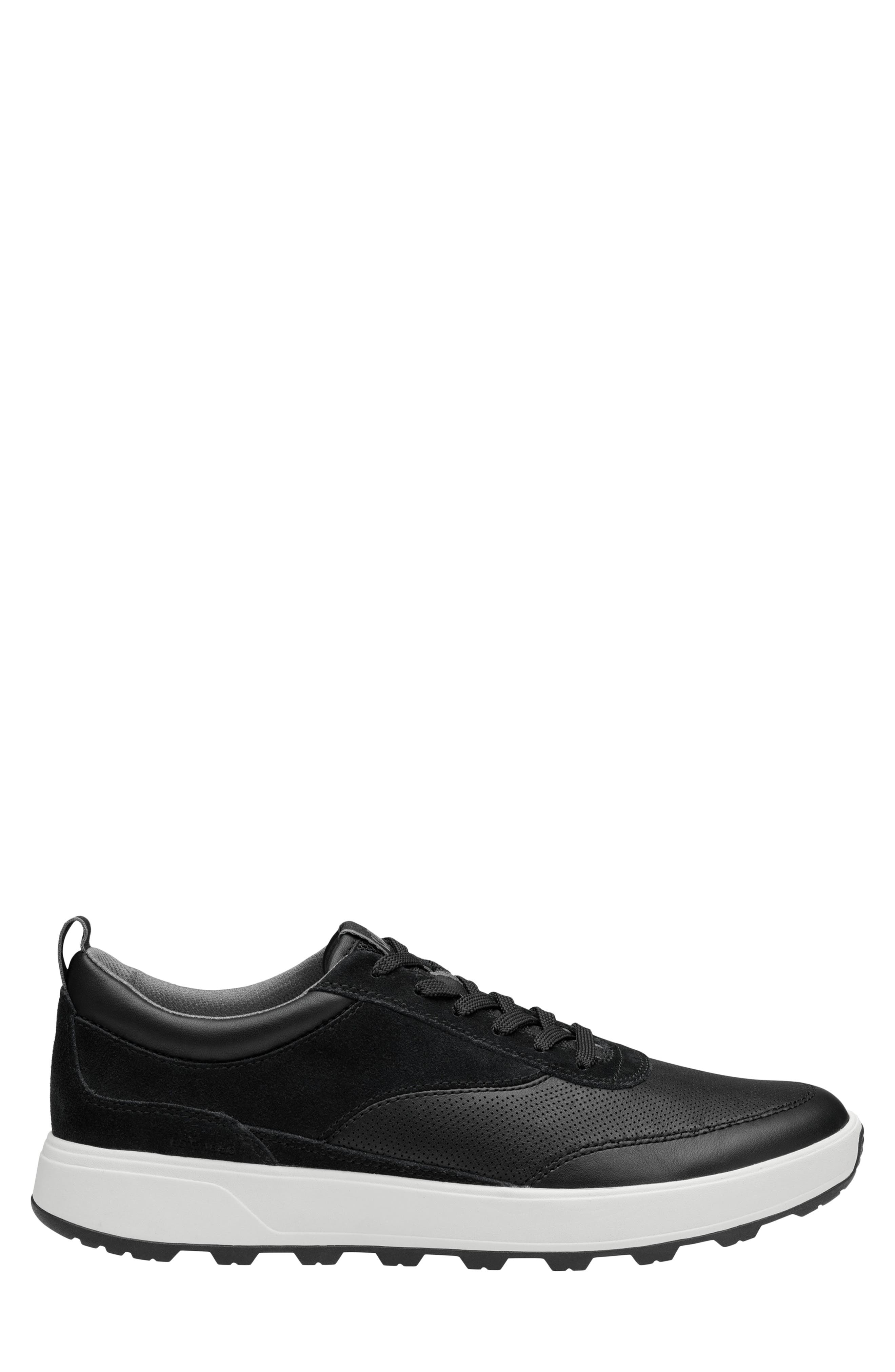 Johnston & Murphy Lucas Sneaker, Alternate, color, Black Full Grain/ Suede