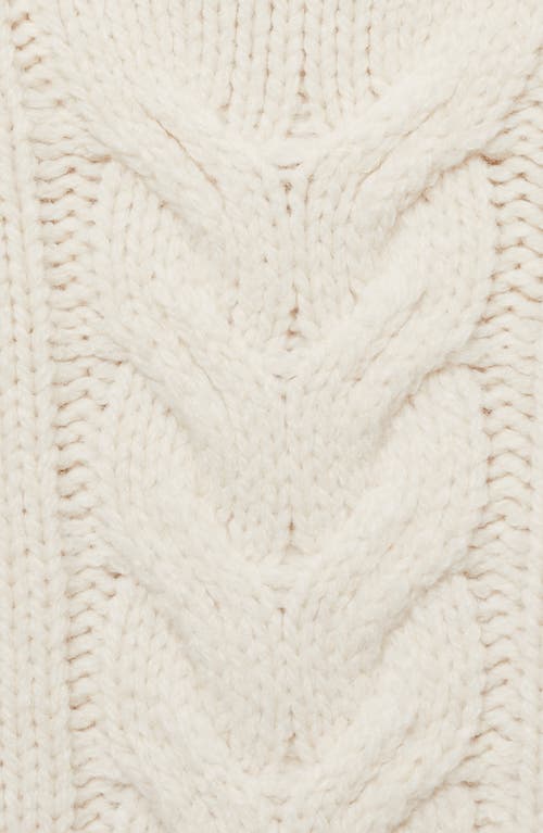 Mango Cable Stitch Mock Neck Sweater In Ecru