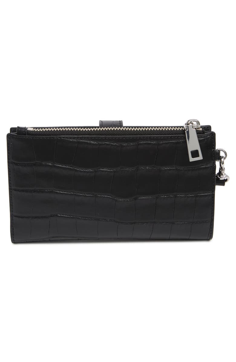 Marc Jacobs BRB Croc Embossed Leather Wristlet, Alternate, color, 