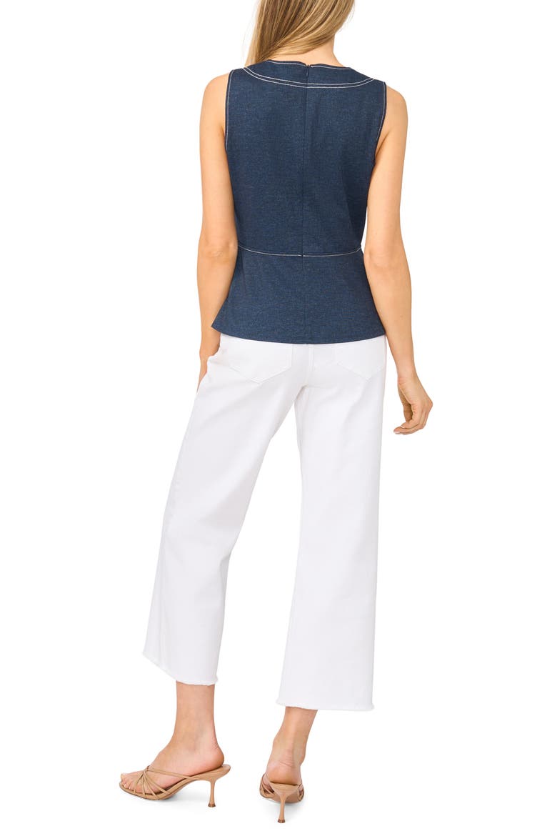 Knit Peplum Tank, Alternate, color, INDIGO NAVY