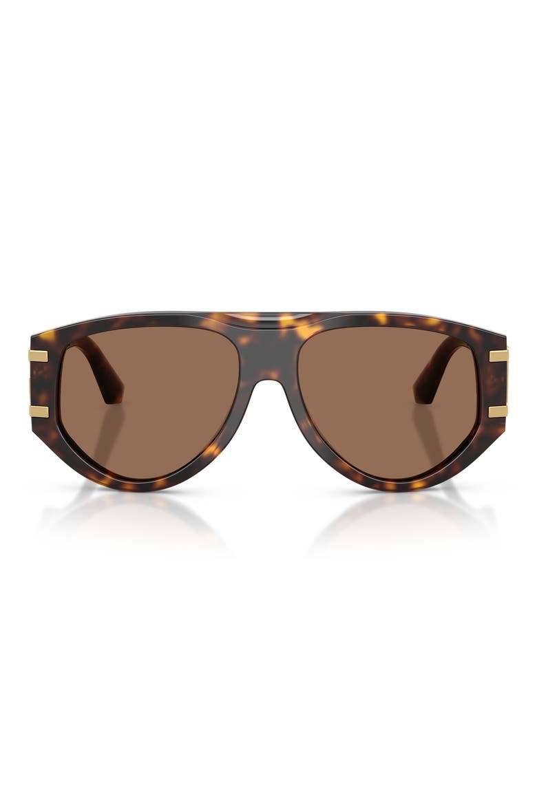 57mm Pilot Sunglasses, Main, color, HAVANA / DARK BROWN