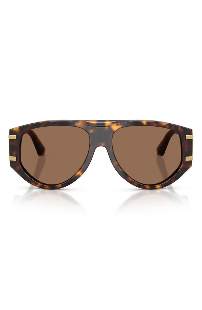 Dolce&Gabbana 57mm Pilot Sunglasses, Main, color, Havana / Dark Brown