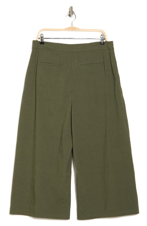 Theory Cropped Wide Leg Pants In Dark Olive