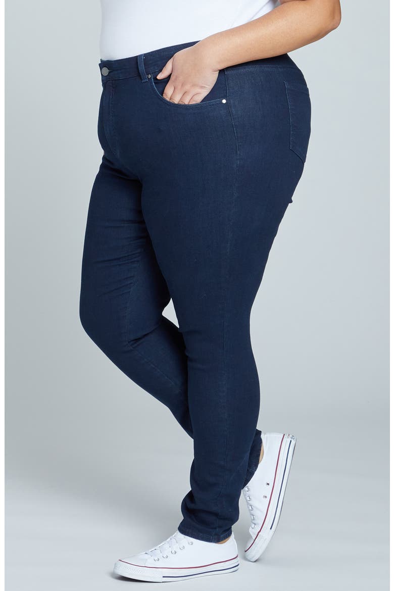 Seine High Waist Skinny Jeans, Alternate, color, DARK INDIGO