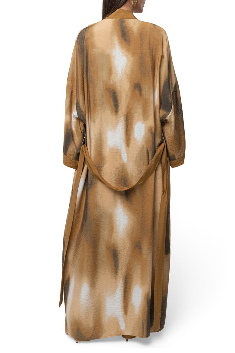 Desert Oasis Abstract Print Duster, Alternate, color, BROWN
