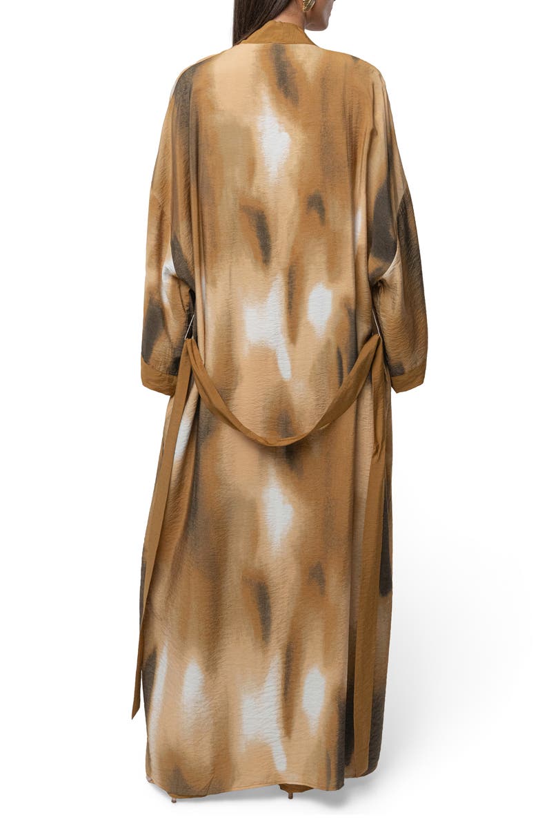 JLUXLABEL Desert Oasis Abstract Print Duster, Alternate, color, Brown