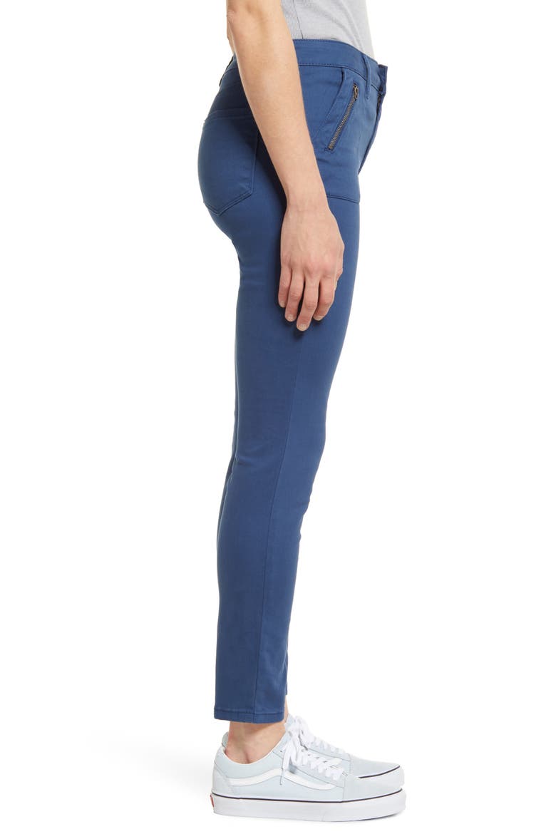 Ellie High Waist Zip Pocket Ankle Skinny Jeans, Alternate, color, OXFORD BLUE