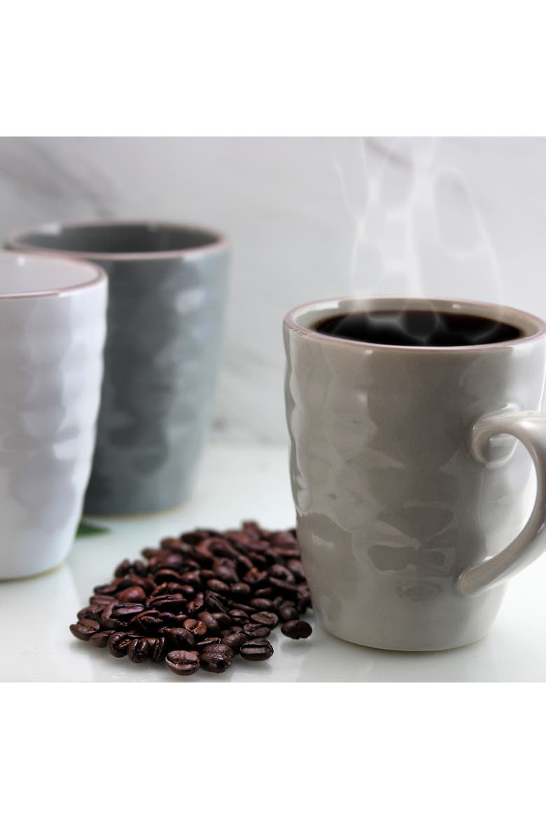 Tahitian Waves 6-Piece 12 oz. Mug Set with Stand, Alternate, color, White