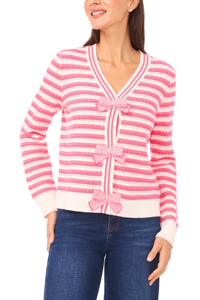 Dotted Delights Woven Front Sweater, Main, color, JUNEBERRY