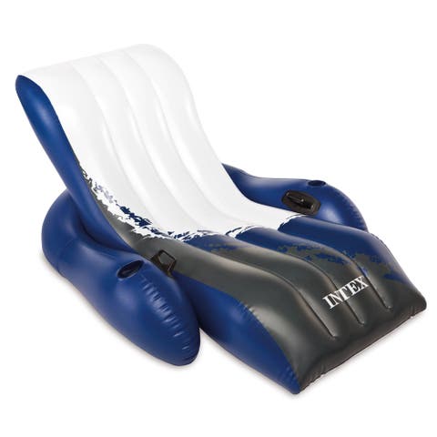 Inflatable Lounge Pool Recliner Lounger Chair with Cup Holders