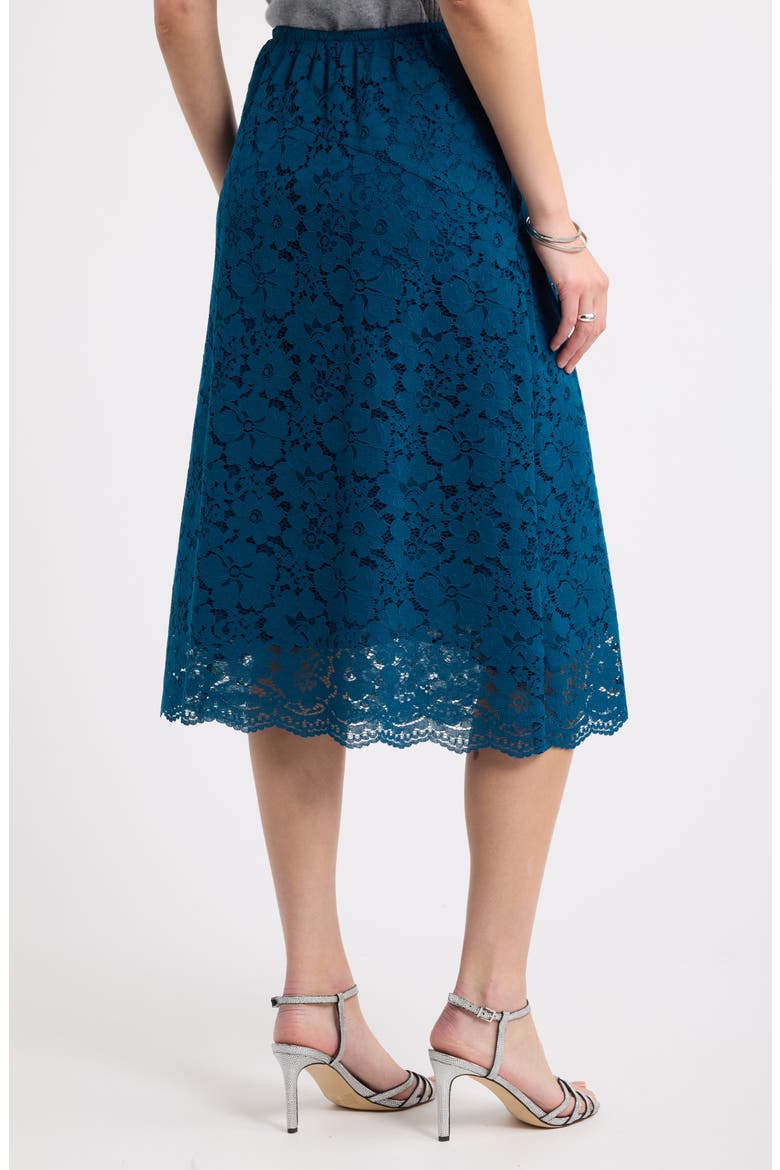 Lace Midi Skirt, Alternate, color, BLUE POSEIDON