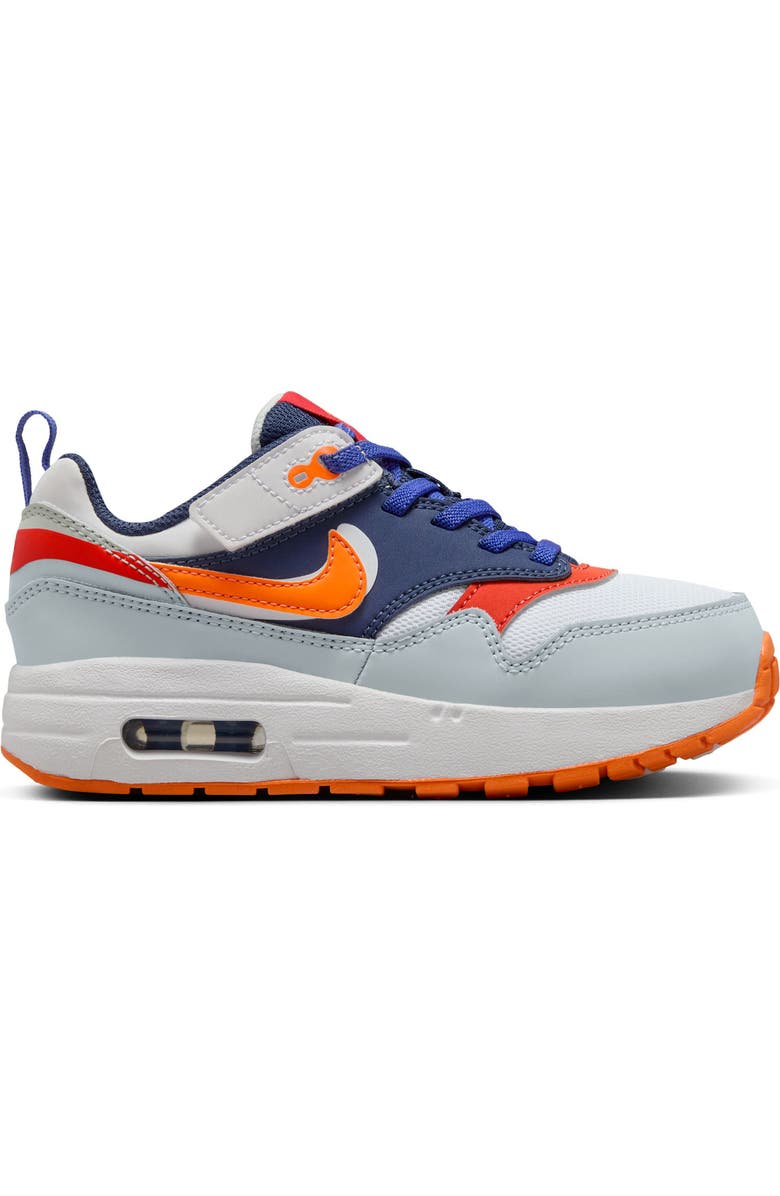 Nike Kids' Air Max 1 EasyOn Sneaker, Alternate, color, Light Silver/ Orange/ Navy