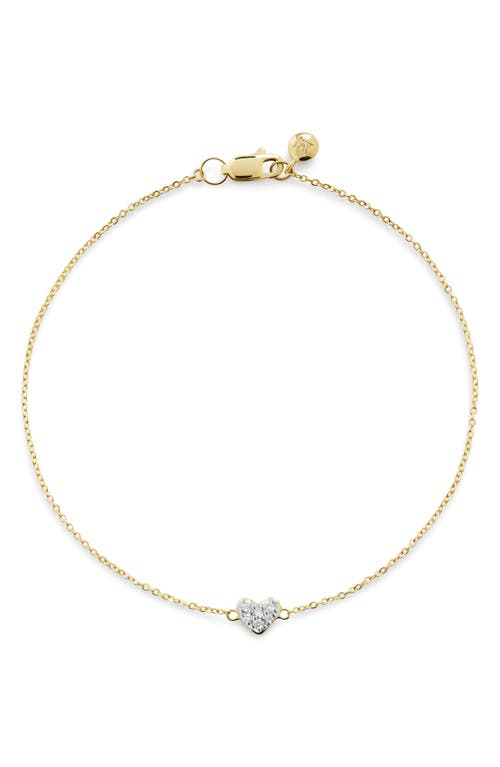 Monica Vinader Mini Heart Diamond Bracelet In Gold
