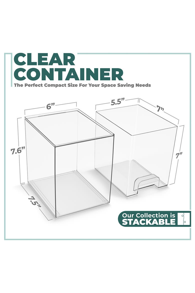 2-Pack Acrylic Stackable Drawers, Alternate, color, CLEAR