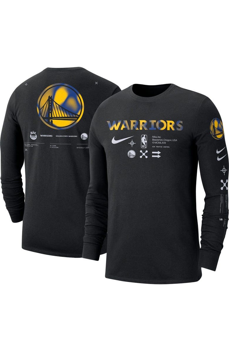 Nike Men's Nike Black Golden State Warriors Essential Air Traffic Control Long Sleeve T-Shirt, Alternate, color, 