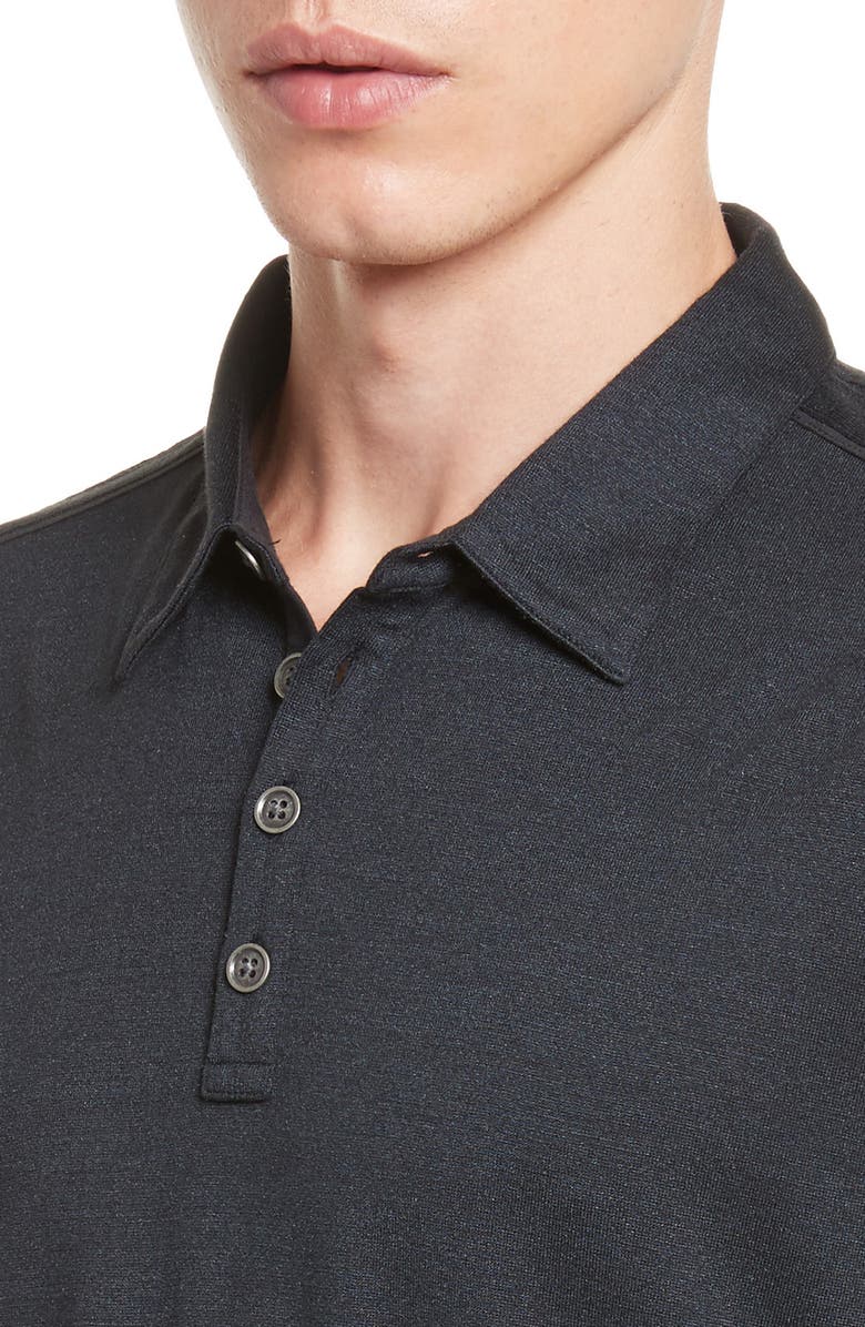 John Varvatos Hampton Slim Fit Silk & Cotton Polo, Alternate, color,