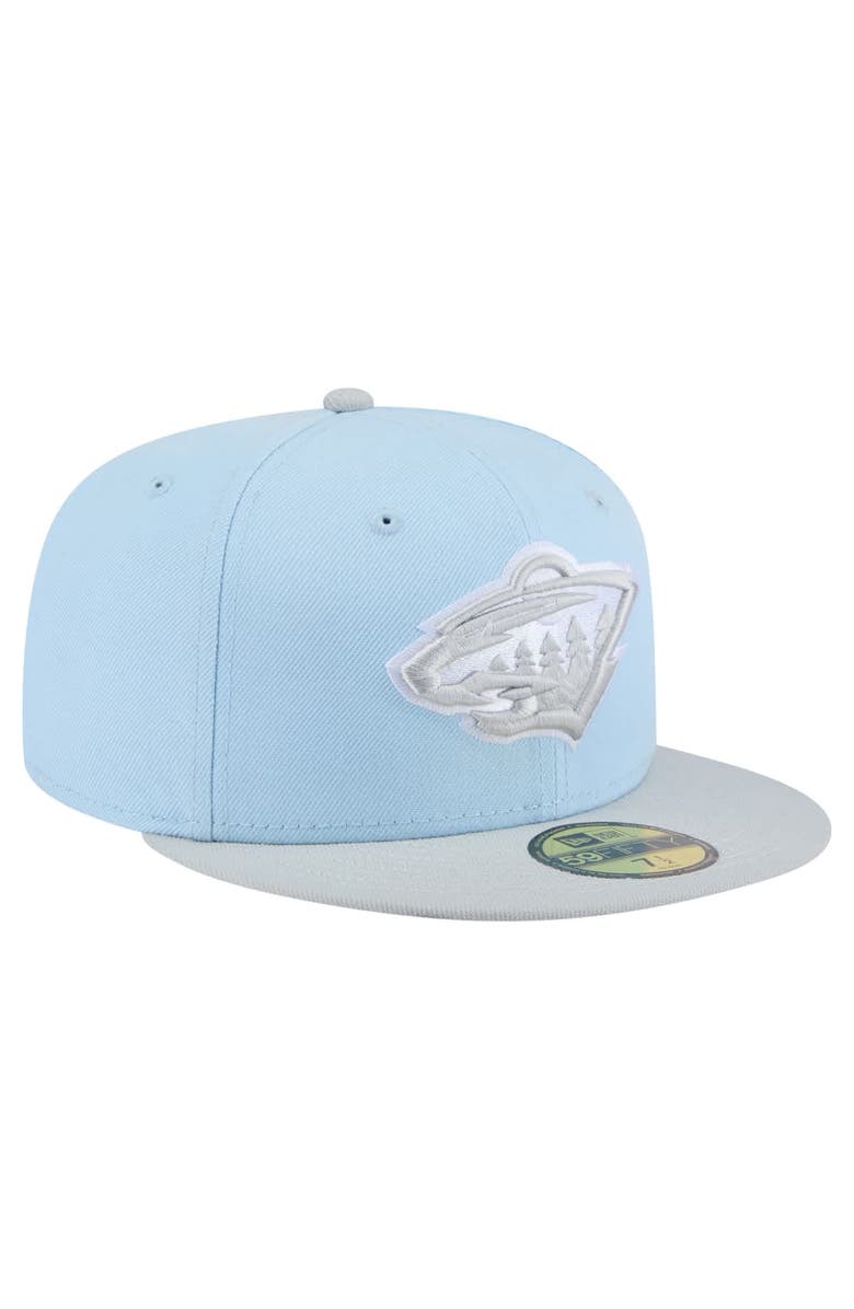 New Era Men's New Era Light Blue/Gray Minnesota Wild Color Pack Two-Tone 59FIFTY Fitted Hat, Alternate, color,