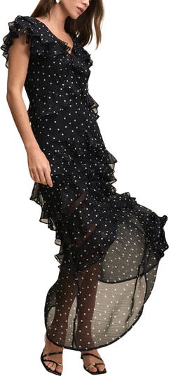 【関税込】PhaseEight ワンピース☆Spot Ruffle Maxi Dress, Pin Phase Eight Spot Ruffle Maxi Dress, Pink