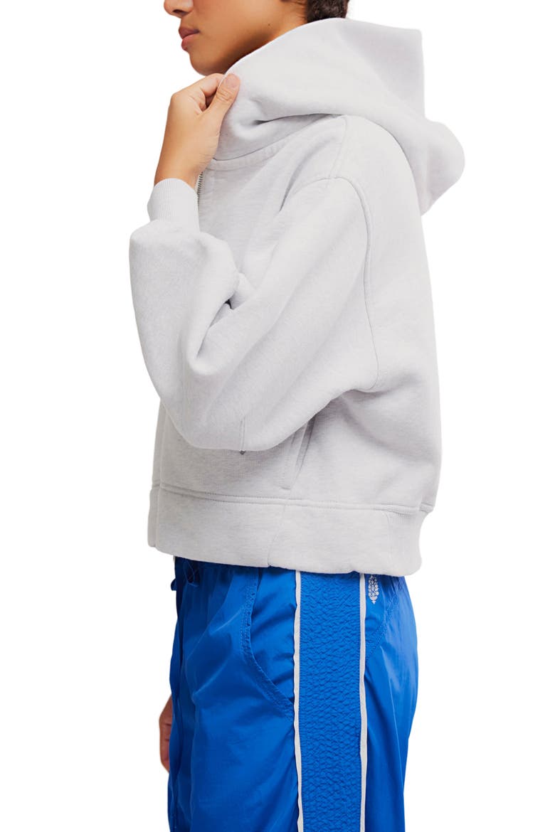 FP Movement A Cut Above Cotton Zip Hoodie, Alternate, color, WHITE HEATHER