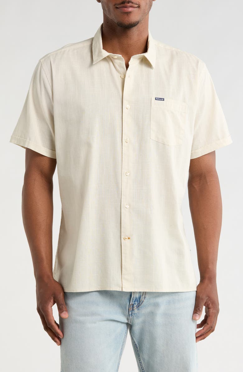 Barbour Pigment Dyed Cotton Button-Up Shirt, Main, color, Oatmeal