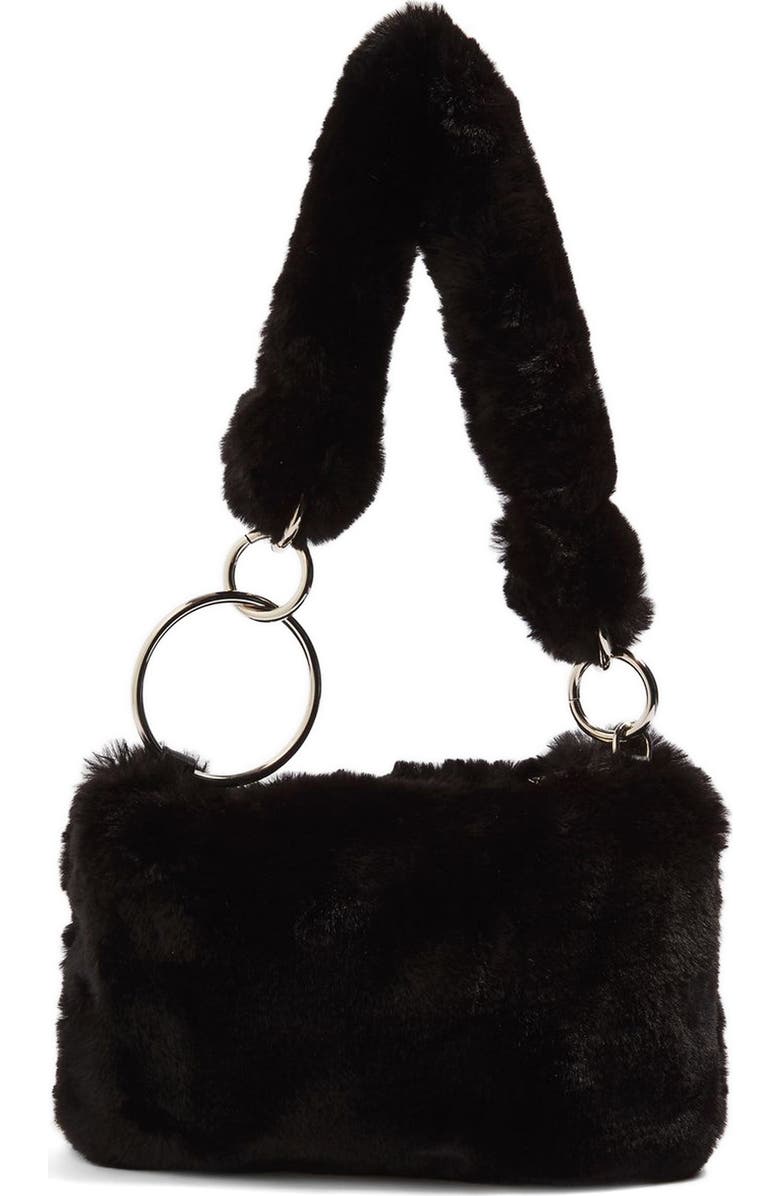 Topshop Teddy Faux Fur Shoulder Bag, Main, color,