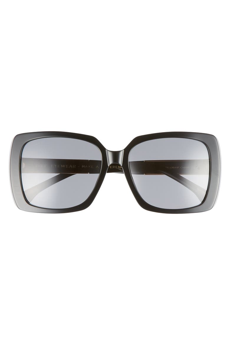 Sophie 52mm Polarized Sunglasses, Alternate, color, BLACK/ GREY