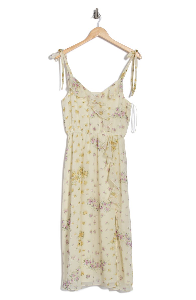 Steve Madden Floral Ruffle Chiffon Midi Dress, Alternate, color,