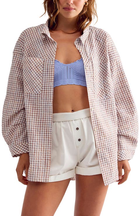 Cross My Heart Plaid Seersucker Sleep Shirt