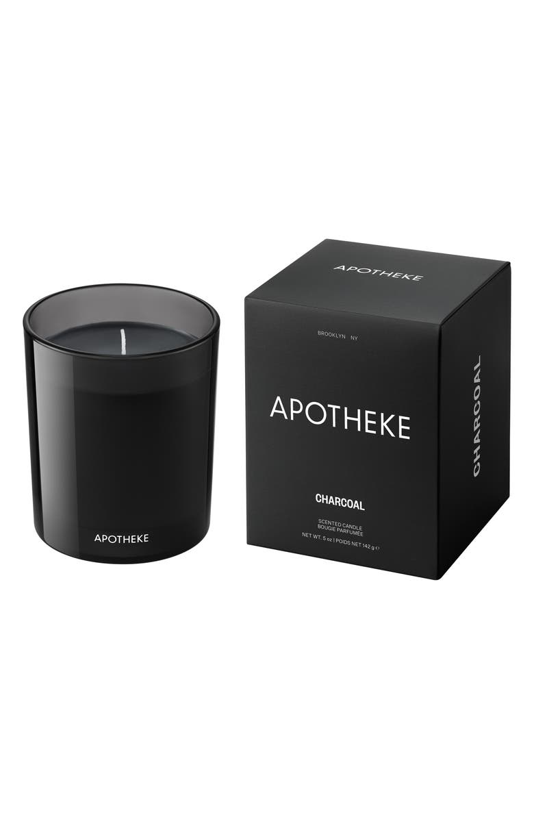APOTHEKE Charcoal Petite Scented Candle, Main, color, Black