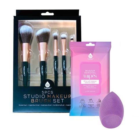 Makeup Essentials Bundle Brushes Wipes & Blender Sponge