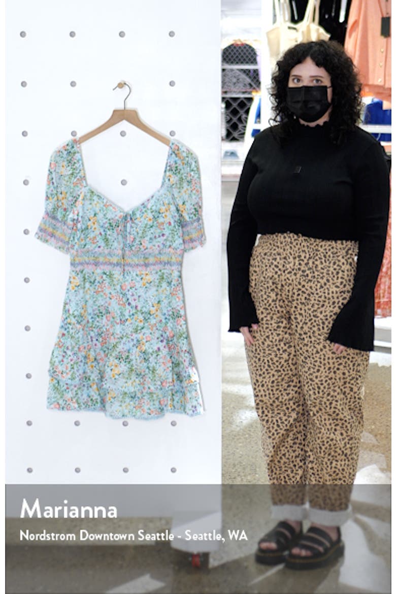 Crawford Floral Sweetheart Puff Sleeve Minidress video