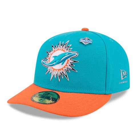 Men's New Era Aqua/Orange Miami Dolphins 2026 NFL Draft Pre-Curved 59FIFTY Fitted Hat