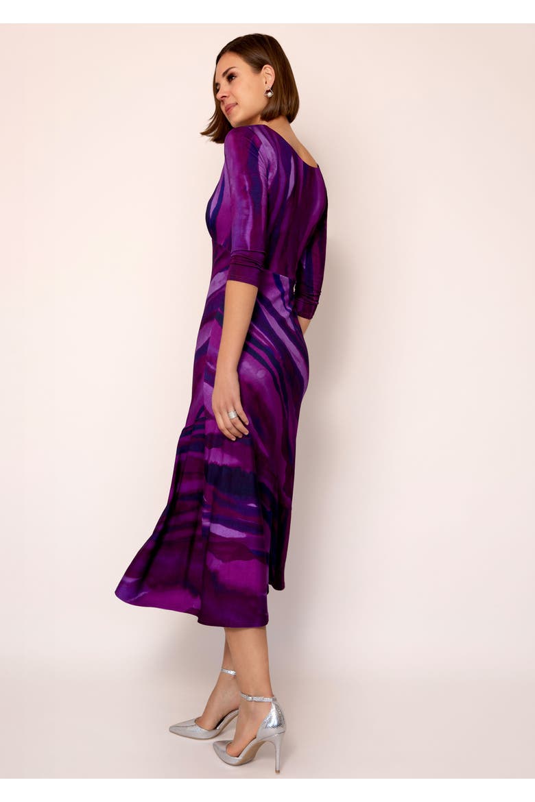 Asymmetric Bias Cut Midi Dress, Alternate, color, Vivid Plum