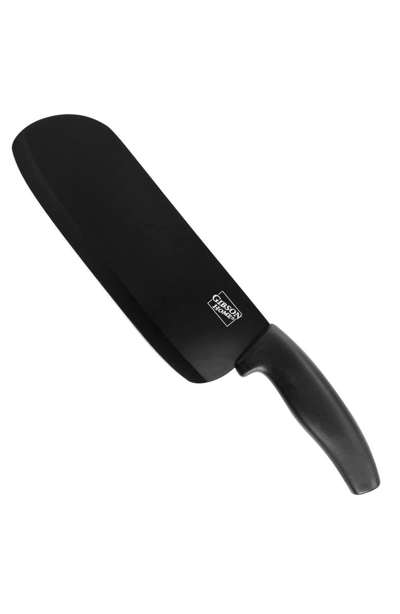 Gibson Home Edge Craft 4 Piece Nonstick Stainless Steel Cutlery Set with Cutting Board, Alternate, color, Black