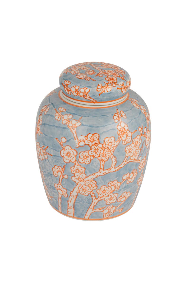 Storied Home Decorative Ginger Jar with Lid, Main, color, Blue