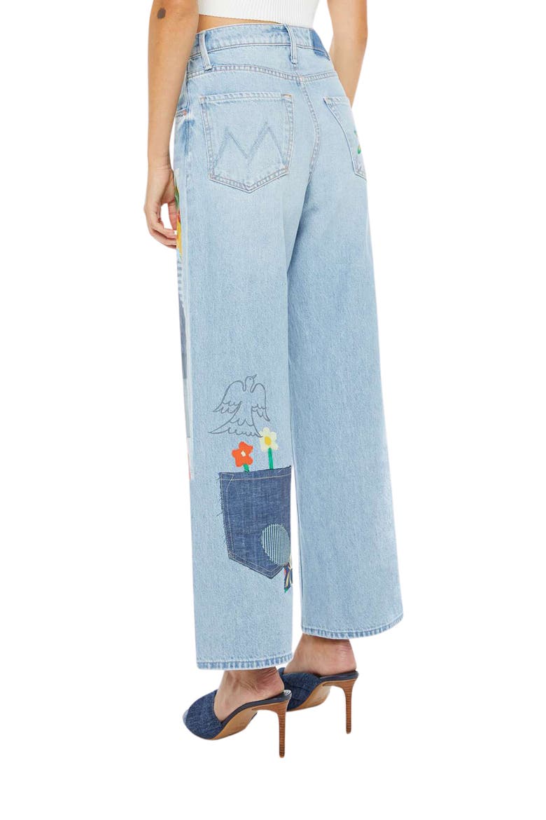 Spinner Flood Patchwork Straight Leg Jeans, Alternate, color, MUMBLE JUMBLE