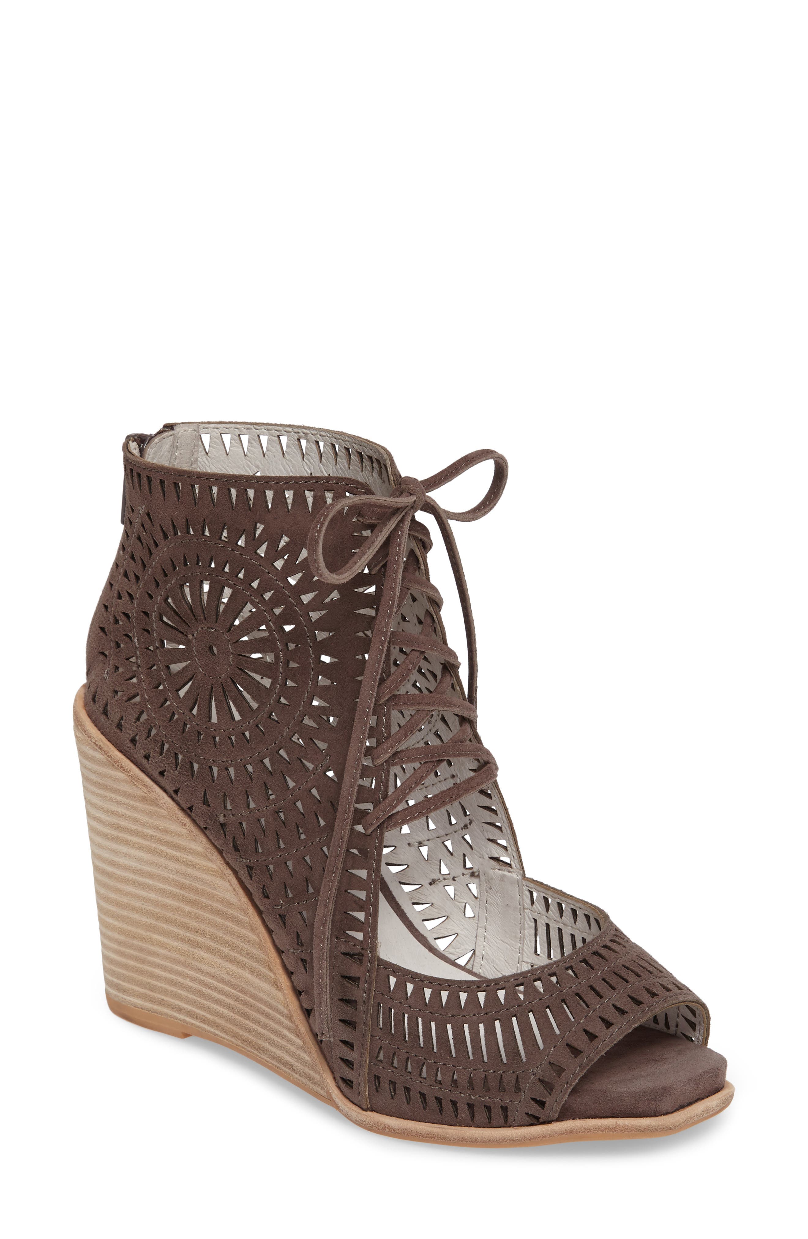 Jeffrey Campbell Rayos Perforated Wedge Sandal, Main, color, 