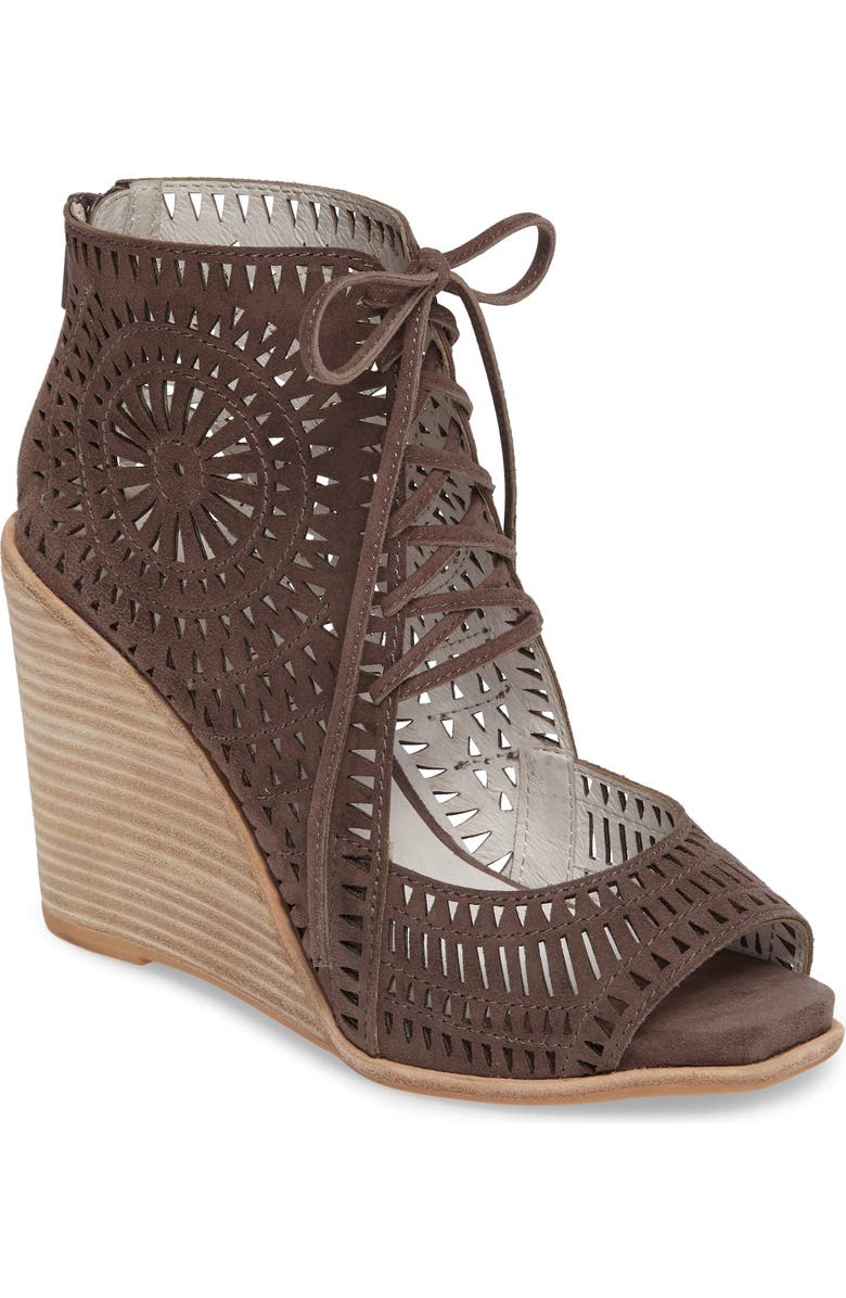 Jeffrey Campbell Rayos Perforated Wedge Sandal, Main, color,