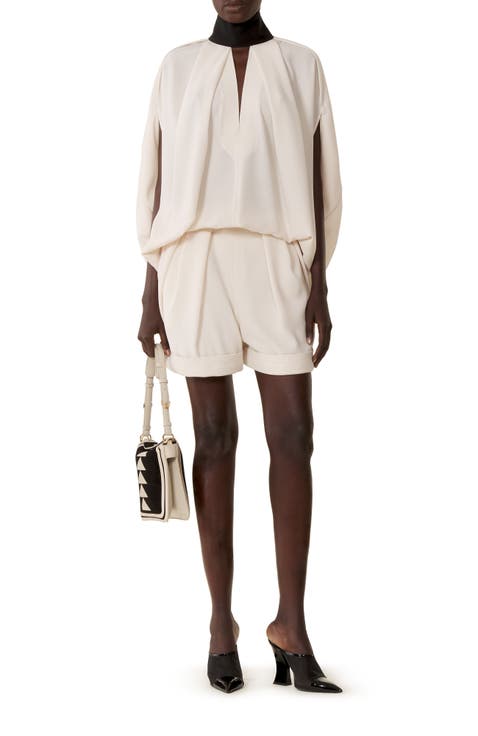 Knotted Loose-Fit Crepe Top