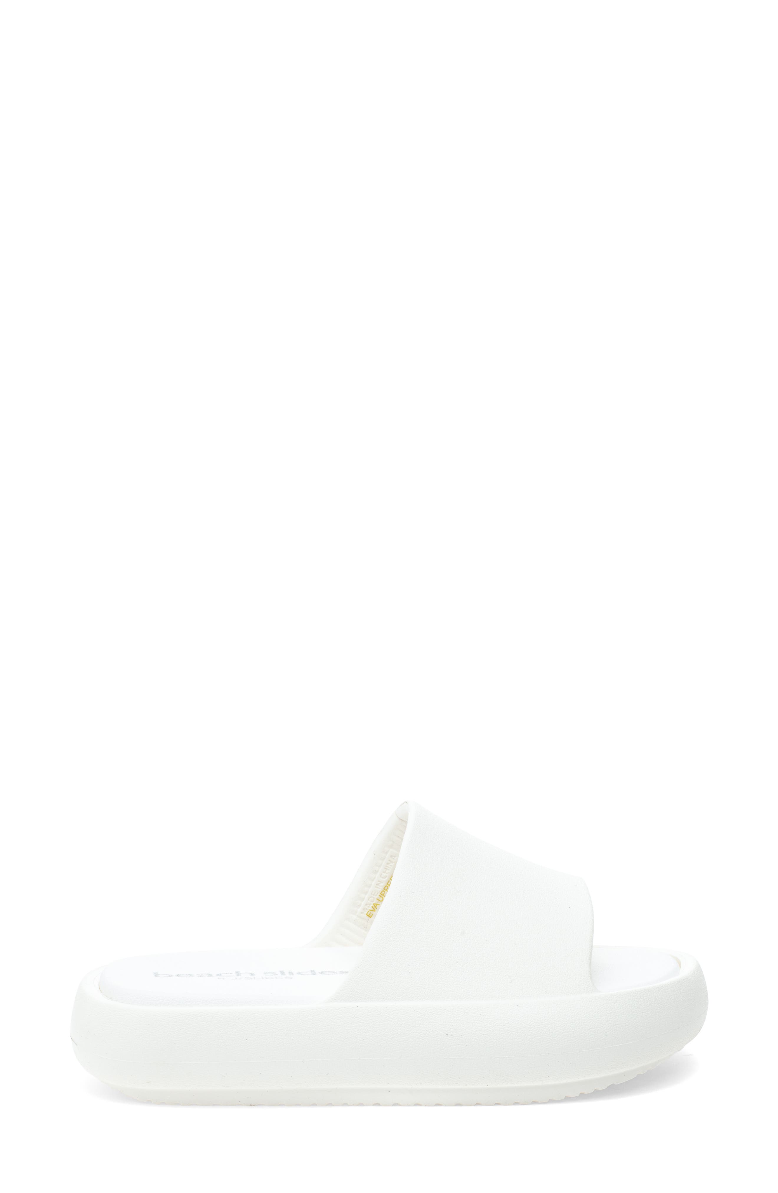 BEACH SLIDES Squish Slide Sandal, Alternate, color, WHITE EVA