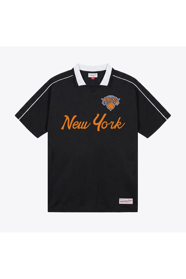 Men's Mitchell & Ness  Black New York Knicks Polo Jersey, Main, color, Black