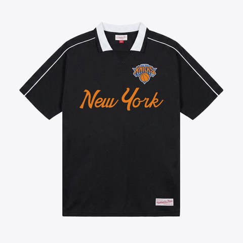Men's Mitchell & Ness  Black New York Knicks Polo Jersey