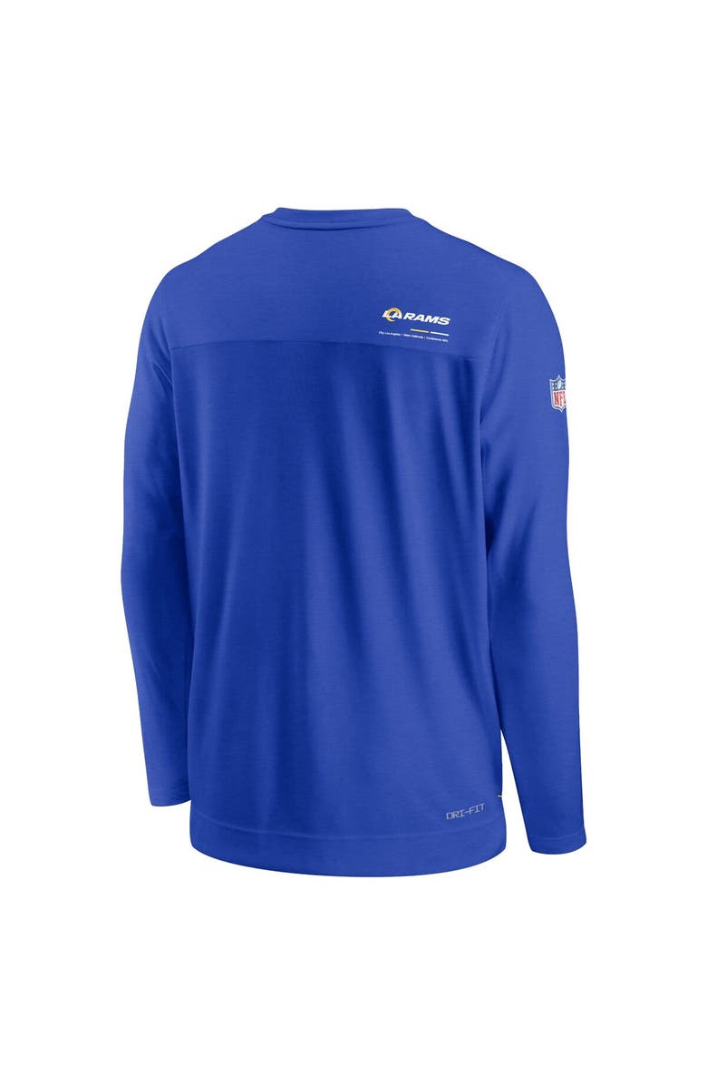 Nike Men's Nike Royal Los Angeles Rams Sideline Coach Chevron Lock Up Long Sleeve V-Neck Performance T-Shirt, Alternate, color, Royal